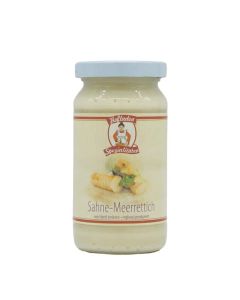 Berres Sahne-Meerrettich im 200-g-Glas mit Etikett Hofladen Spezialitäten