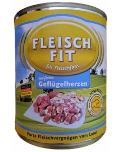 Fleischfit mit feinen Geflügelherzen 800g (Hund)