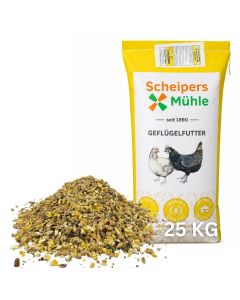 Scheipers Legemehl NG 25 kg - natürliches Legealleinfutter OHNE GENTECHNIK für Hühner & Legehennen – ohne Soja – mit Ackerbohnen & Kartoffeleiweiß – grobe Struktur